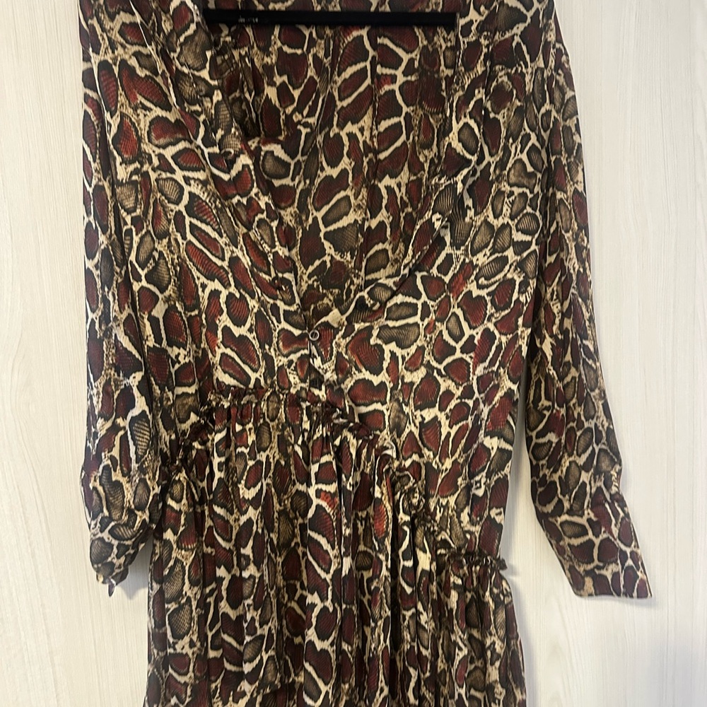 Women’s Zara Dress Animal Print Long Sleeve , you can use as a blouse .
